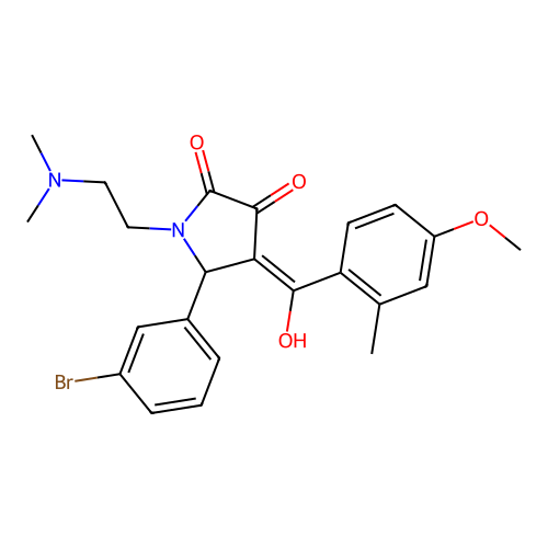5-(3-bromophenyl)-1-[2-(dimethylamino)ethyl]-3-hydroxy-4-(4-methoxy-2-methylbenzoyl)-2,5-dihydro-1H-pyrrol-2-one structure