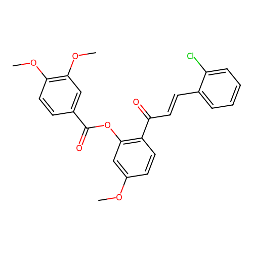 2-[(2E)-3-(2-chlorophenyl)prop-2-enoyl]-5-methoxyphenyl 3,4-dimethoxybenzoate structure