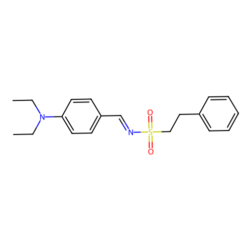 N-{(E)-[4-(diethylamino)phenyl]methylidene}-2-phenylethanesulfonamide structure