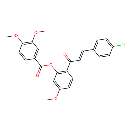 2-[(2E)-3-(4-chlorophenyl)prop-2-enoyl]-5-methoxyphenyl 3,4-dimethoxybenzoate structure