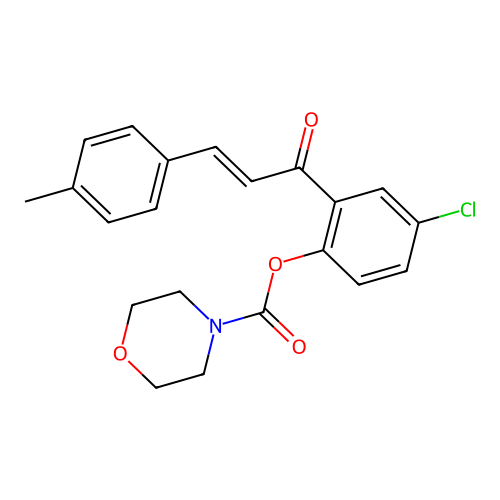 4-chloro-2-[(2E)-3-(4-methylphenyl)prop-2-enoyl]phenyl morpholine-4-carboxylate structure
