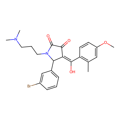 5-(3-bromophenyl)-1-[3-(dimethylamino)propyl]-3-hydroxy-4-(4-methoxy-2-methylbenzoyl)-2,5-dihydro-1H-pyrrol-2-one structure