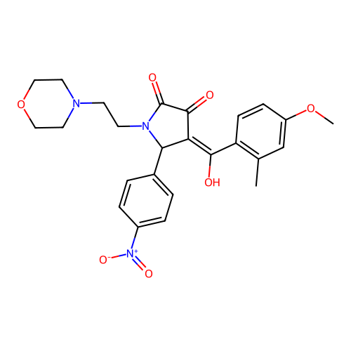 3-HYDROXY-4-(4-METHOXY-2-METHYLBENZOYL)-1-[2-(4-MORPHOLINYL)ETHYL]-5-(4-NITROPHENYL)-1,5-DIHYDRO-2H-PYRROL-2-ONE structure
