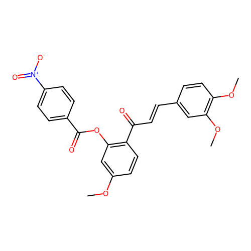 2-[(2E)-3-(3,4-dimethoxyphenyl)prop-2-enoyl]-5-methoxyphenyl 4-nitrobenzoate structure