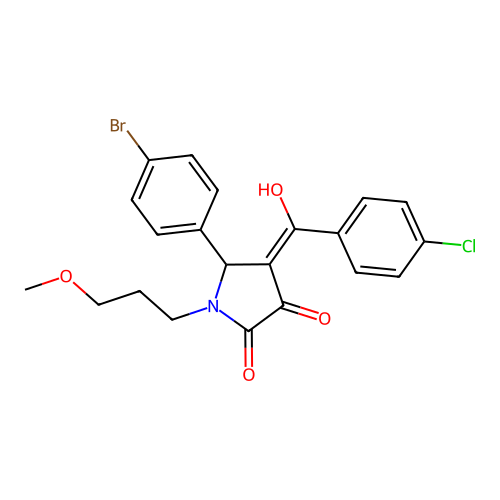5-(4-bromophenyl)-4-(4-chlorobenzoyl)-3-hydroxy-1-(3-methoxypropyl)-2,5-dihydro-1H-pyrrol-2-one structure
