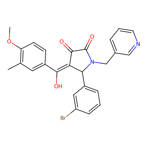 5-(3-bromophenyl)-3-hydroxy-4-(4-methoxy-3-methylbenzoyl)-1-[(pyridin-3-yl)methyl]-2,5-dihydro-1H-pyrrol-2-one structure