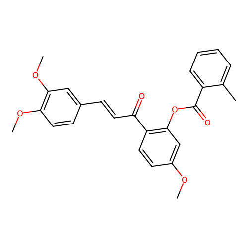 2-[(2E)-3-(3,4-dimethoxyphenyl)prop-2-enoyl]-5-methoxyphenyl 2-methylbenzoate structure