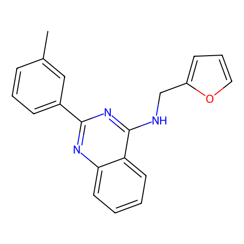 N-(furan-2-ylmethyl)-2-(3-methylphenyl)quinazolin-4-amine structure