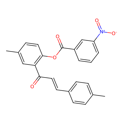 [4-methyl-2-[(E)-3-(4-methylphenyl)prop-2-enoyl]phenyl] 3-nitrobenzoate structure