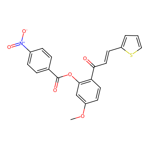 5-methoxy-2-[(2E)-3-(thiophen-2-yl)prop-2-enoyl]phenyl 4-nitrobenzoate structure