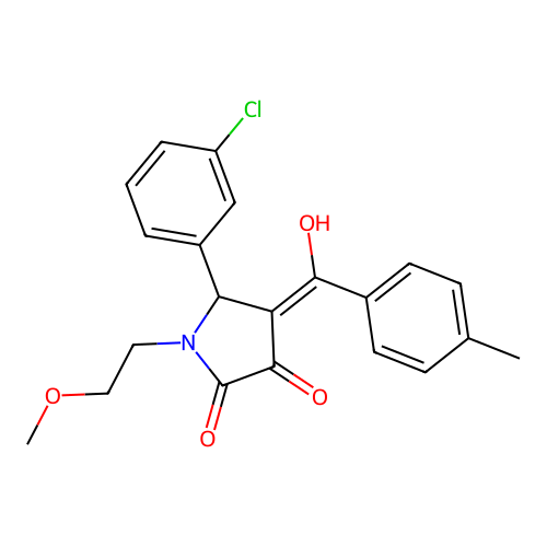 5-(3-chlorophenyl)-3-hydroxy-1-(2-methoxyethyl)-4-(4-methylbenzoyl)-2,5-dihydro-1H-pyrrol-2-one structure