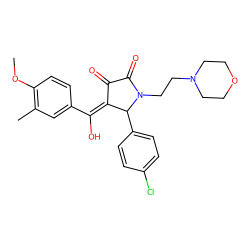 5-(4-chlorophenyl)-3-hydroxy-4-(4-methoxy-3-methylbenzoyl)-1-[2-(morpholin-4-yl)ethyl]-2,5-dihydro-1H-pyrrol-2-one structure