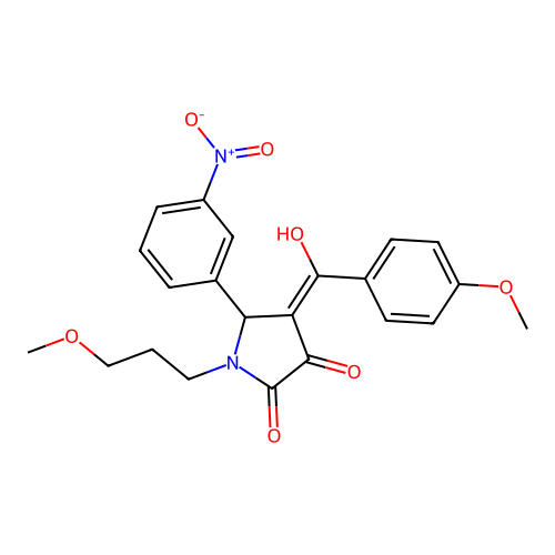 3-hydroxy-4-(4-methoxybenzoyl)-1-(3-methoxypropyl)-5-(3-nitrophenyl)-1H-pyrrol-2(5H)-one structure