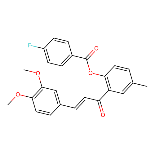 2-[(2E)-3-(3,4-dimethoxyphenyl)prop-2-enoyl]-4-methylphenyl 4-fluorobenzoate structure