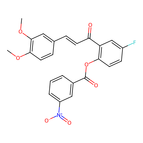 2-[(2E)-3-(3,4-dimethoxyphenyl)prop-2-enoyl]-4-fluorophenyl 3-nitrobenzoate structure