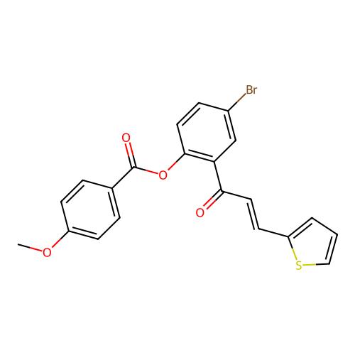 4-bromo-2-[(2E)-3-(thiophen-2-yl)prop-2-enoyl]phenyl 4-methoxybenzoate structure