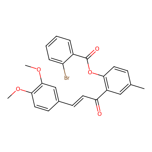 2-[(2E)-3-(3,4-dimethoxyphenyl)prop-2-enoyl]-4-methylphenyl 2-bromobenzoate structure