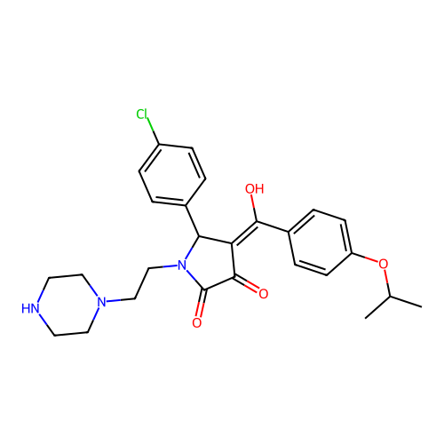 5-(4-chlorophenyl)-3-hydroxy-1-[2-(piperazin-1-yl)ethyl]-4-[4-(propan-2-yloxy)benzoyl]-2,5-dihydro-1H-pyrrol-2-one structure