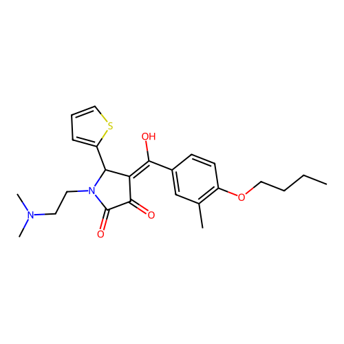 4-(4-butoxy-3-methylbenzoyl)-1-[2-(dimethylamino)ethyl]-3-hydroxy-5-(thiophen-2-yl)-2,5-dihydro-1H-pyrrol-2-one structure