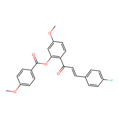 2-[(2E)-3-(4-fluorophenyl)prop-2-enoyl]-5-methoxyphenyl 4-methoxybenzoate structure