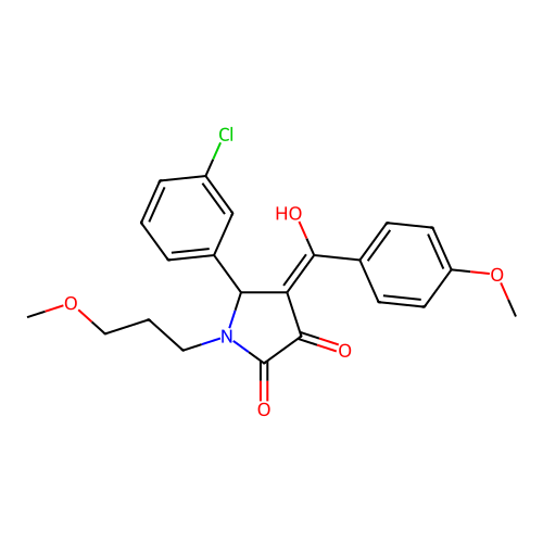 (4E)-5-(3-chlorophenyl)-4-[hydroxy(4-methoxyphenyl)methylidene]-1-(3-methoxypropyl)pyrrolidine-2,3-dione structure