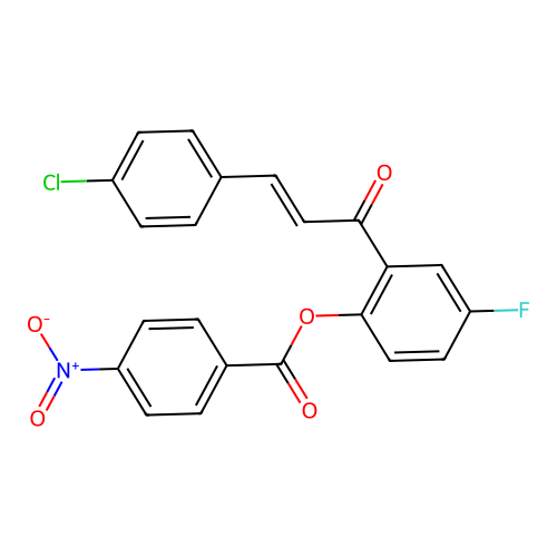2-[(2E)-3-(4-chlorophenyl)prop-2-enoyl]-4-fluorophenyl 4-nitrobenzoate structure
