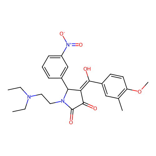 1-[2-(diethylamino)ethyl]-3-hydroxy-4-[(4-methoxy-3-methylphenyl)carbonyl]-5-(3-nitrophenyl)-1,5-dihydro-2H-pyrrol-2-one structure