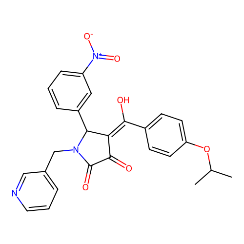 3-hydroxy-4-(4-isopropoxybenzoyl)-5-(3-nitrophenyl)-1-(pyridin-3-ylmethyl)-1H-pyrrol-2(5H)-one structure