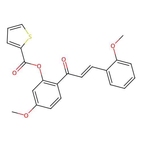 5-methoxy-2-[(2E)-3-(2-methoxyphenyl)prop-2-enoyl]phenyl thiophene-2-carboxylate structure