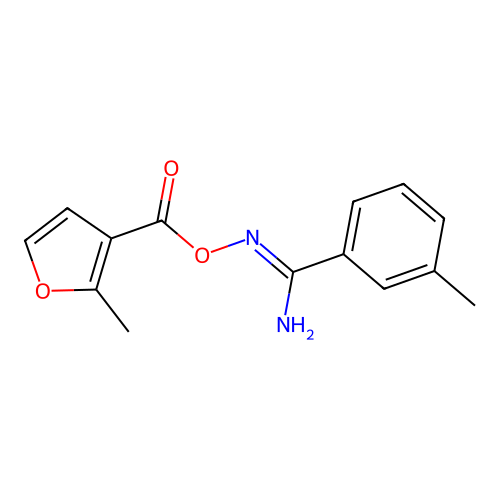 3-methyl-N'-[(2-methyl-3-furoyl)oxy]benzenecarboximidamide structure