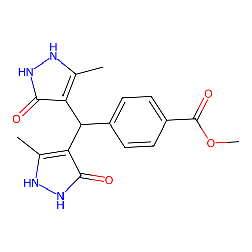 methyl 4-[bis(5-hydroxy-3-methyl-1H-pyrazol-4-yl)methyl]benzoate structure