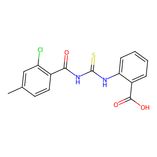 2-[(2-Chloro-4-methylbenzoyl)carbamothioylamino]benzoic acid structure