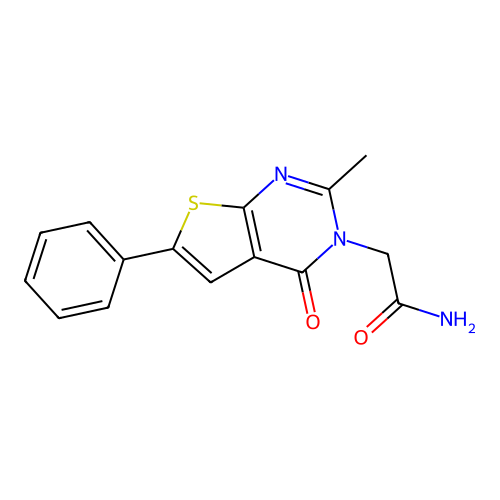2-(2-methyl-4-oxo-6-phenylthieno[2,3-d]pyrimidin-3(4H)-yl)acetamide structure