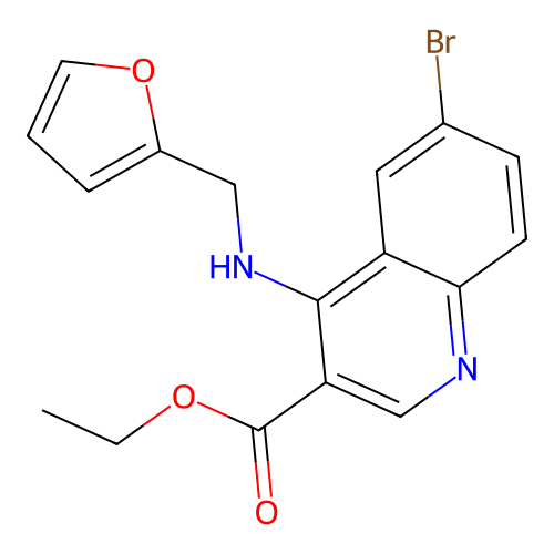 Ethyl 6-bromo-4-((furan-2-ylmethyl)amino)quinoline-3-carboxylate structure