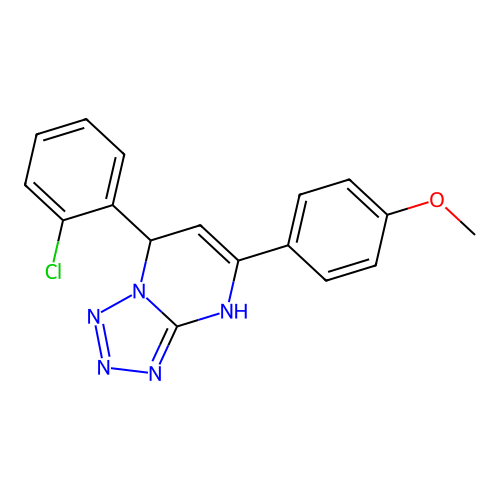 7-(2-Chlorophenyl)-5-(4-methoxyphenyl)-4,7-dihydrotetrazolo[1,5-a]pyrimidine structure