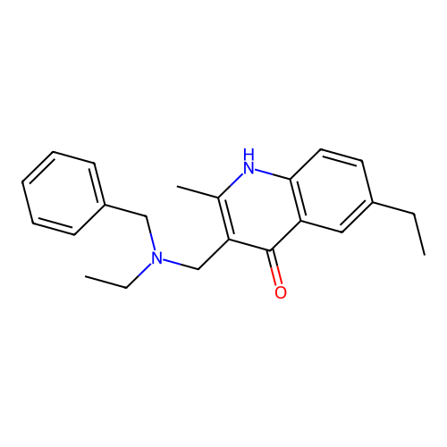 3-{[Benzyl(ethyl)amino]methyl}-6-ethyl-2-methylquinolin-4-ol structure