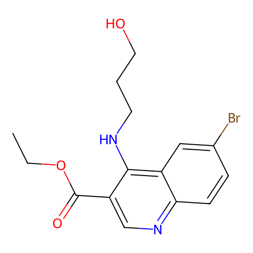 Ethyl 6-bromo-4-[(3-hydroxypropyl)amino]quinoline-3-carboxylate structure