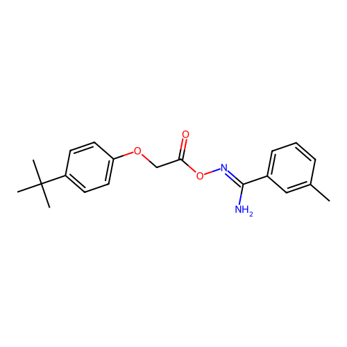 N'-{[(4-tert-butylphenoxy)acetyl]oxy}-3-methylbenzenecarboximidamide structure