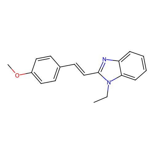 1-ethyl-2-[(E)-2-(4-methoxyphenyl)ethenyl]-1H-benzimidazole structure