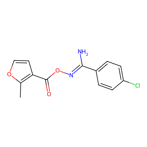 [[Amino-(4-chlorophenyl)methylidene]amino] 2-methylfuran-3-carboxylate structure