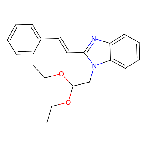 (E)-1-(2,2-diethoxyethyl)-2-styryl-1H-benzo[d]imidazole structure