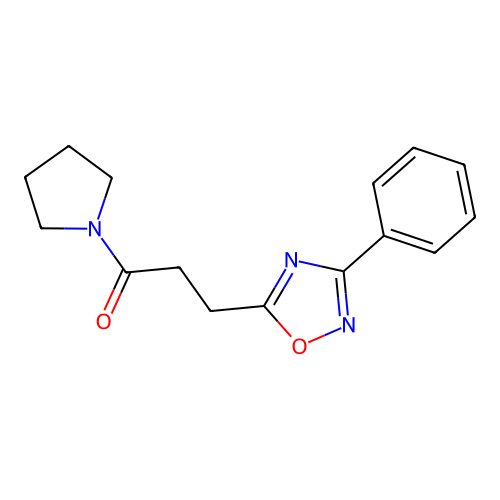 3-(3-Phenyl-1,2,4-oxadiazol-5-yl)-1-(pyrrolidin-1-yl)propan-1-one structure