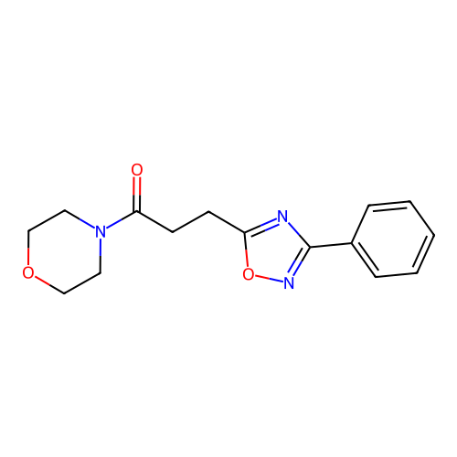 1-(Morpholin-4-yl)-3-(3-phenyl-1,2,4-oxadiazol-5-yl)propan-1-one structure