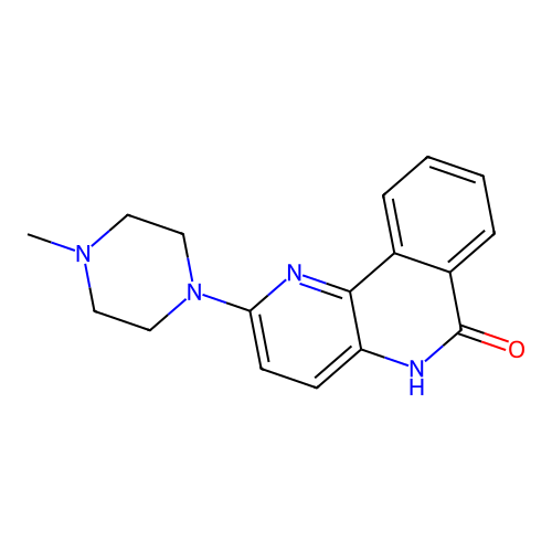 2-(4-methylpiperazin-1-yl)-5H-benzo(c)(1,5)naphthyridin-6-one structure