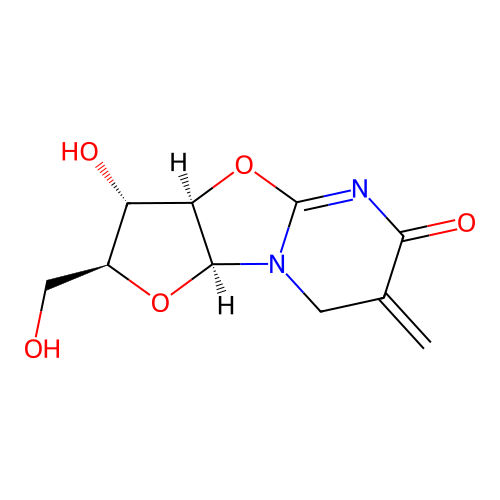 L-2,2'-anhydro-5,6-dihydrouridine-5-exomethylene structure