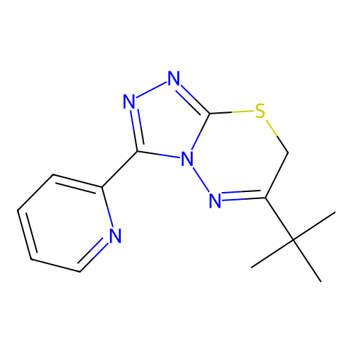 6-tert-butyl-3-pyridin-2-yl-7H-[1,2,4]triazolo[3,4-b][1,3,4]thiadiazine structure
