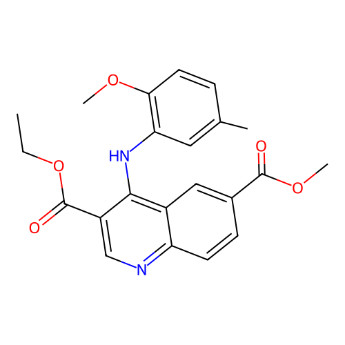 3-Ethyl 6-methyl 4-[(2-methoxy-5-methylphenyl)amino]quinoline-3,6-dicarboxylate structure