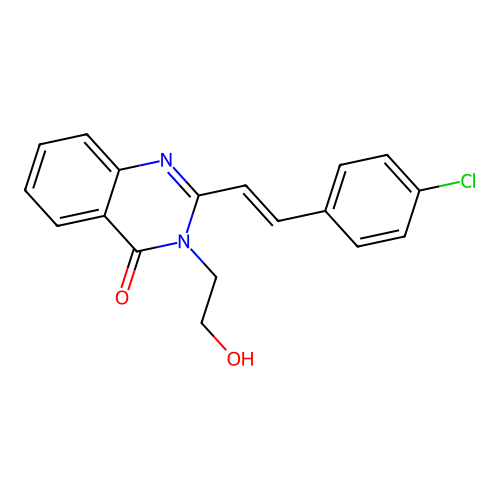 2-[(E)-2-(4-chlorophenyl)ethenyl]-3-(2-hydroxyethyl)quinazolin-4-one structure