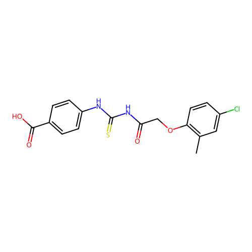 4-[[2-(4-Chloro-2-methylphenoxy)acetyl]carbamothioylamino]benzoic acid structure