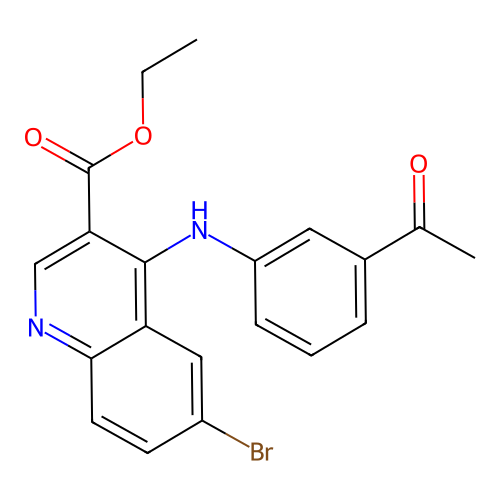 Ethyl 4-[(3-acetylphenyl)amino]-6-bromoquinoline-3-carboxylate structure